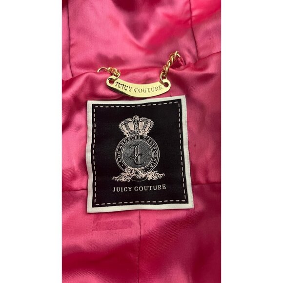 JUICY COUTURE LAMBSKIN LEATHER NAVY HOODIE JACKET XS - Picture 13 of 16